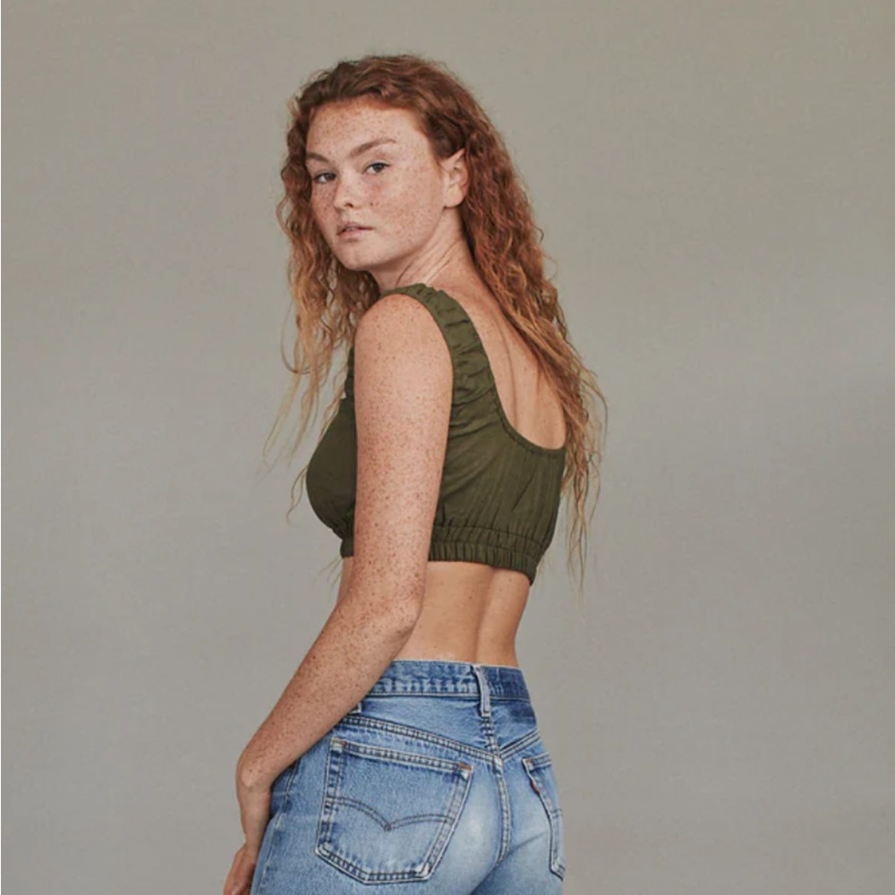 ACACIA Resort 2023 Emory Linen Top in Carob Dark Gray . Size S. - Picture 6 of 6